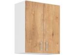 Armadietto Superiore Da Cucina Sabrya - Larghezza 60 Cm, Rovere Lefkas / Bianco