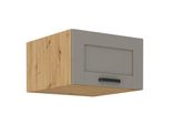 Armadietto Superiore Profondo Con Anta Battente Laili - Larghezza 60 Cm, Grigio Chiaro / Rovere Artisan