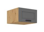Armadietto Superiore Profondo Con Anta A Battente Laili - Larghezza 60 Cm, Grigio / Rovere Artisan
