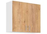 Armadietto Superiore Da Cucina Sabrya - Larghezza 80 Cm, Rovere Lefkas / Bianco