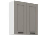 Armadietto Superiore Alto Laili - Larghezza 80 Cm, Grigio Chiaro / Bianco