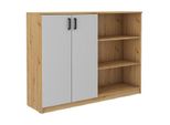 Armadietto Alto Con Scansia Mabaka - Rovere Artisan / Grigio