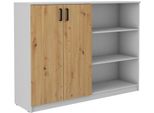 Armadietto Alto Con Scansia Mabaka - Grigio / Rovere Artisan