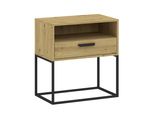 Comodino Con Scaffale E Cassetto Mareta 7 - Rovere Artisan