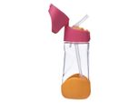 Biberon Ergonomico Con Cannuccia, B.Box 450 Ml, Arancio/Rosa