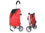 Borsa Shopping Su Ruote 98 X 48 X 36 Cm, Pieghevole, Rossa