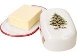 Maestro Natale Piatto Per Burro Con Coperchio Per 250G Piatto Per Burro In Ceramica Natale