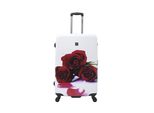Koffer Saxoline "Roses", Gr. B/H/T: 51Cm X 78Cm X 28Cm, Weiß (Weiß, Rot), Koffer, Mit Doppel-Spinner-RäDern