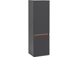Midischrank Welltime "Lienz", Grau (Mattgrau), B:40Cm H:130Cm T:35Cm, Mdf, SchräNke, Midischrank