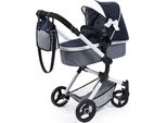 Kombi-Puppenwagen BAYER Puppenwagen Vario, blau (blau, grau), Puppenwagen, KinderB:42cm H:86cm T:79cm, Kunststoff, Metall, Stoff, inkl. Wickeltasche, B:42cm H:86cm T:79cm