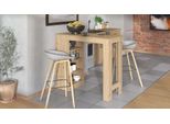 Bartisch Home Affaire "Valence, 120X50X150 Cm, KüChentisch, Bartresen, Stehtisch, Bartheke", Braun (Artisan Eiche, Artisan Eiche), B:120Cm H:105Cm T:50Cm, Tische, Bartisch, Mit 4 RegalfäChern, Eiche-Optik Oder Weiß, Stilvoll Und Zeitloser