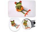 Badaccessoire-Set SANILO Froggy, grün (weiß, grün), Holz, Polyester, Kunststoff, Badaccessoires-Sets, bestehend aus WC-Sitz, Badteppich und Waschbeckenstöpsel