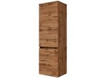 Midischrank Welltime "Baabe", Braun (Eiche), B:40Cm H:130Cm T:35Cm, Holzwerkstoff, SchräNke, Midischrank, BadmöBel, Breite 40 Cm