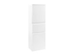Midischrank Welltime "Cardiff", Weiß, B:40Cm H:130Cm T:35Cm, Holzwerkstoff, Mdf, SchräNke, Midischrank, Breite 40 Cm, Mit Softclose-Funktion