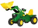 Tretfahrzeug Rolly Toys "John Deere 6210R", GrüN, Tretfahrzeuge, Kinderb:53Cm H:81Cm T:142Cm, Kunststoff, Kindertraktor Mit Lader Und Luftbereifung, B:53Cm H:81Cm T:142Cm