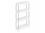 Carrello Songmics, Carrello Da Cucina A 4 Livelli, Scaffale Da Cucina, Bianco Nuvoloso