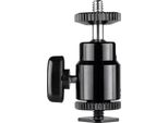 Walimex Pro Mini Testa A Sfera Con Adattatore 1/4 Hot Shoe Caricabile Fino A 1,5 Kg, Testa Del Treppiede Ruotabile Di 360° E Girevole Di 90°, Attrezzatura Per Fotocamere, Luce Led, Smartphone