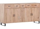 Sideboard Gutmann Factory "Georgia", Beige (Natur), B:165Cm H:87Cm T:42Cm, Massivholz, Sideboards, Sideboard, Kommode Aus Massivem Akazienholz, Breite 165 Cm