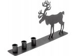 Portacandele - Decorazione Per Il Soggiorno - Portacandele - Decorazione Per La Tavola Di Natale - Portacandele - Candeliere - Corona Dell'avvento Per 3 Candele (Nero)