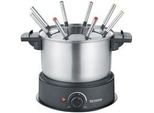 Fondue Fo 2470 Edelstahl/Schwarz, 1.500 Watt, Topf 1,4 Liter
