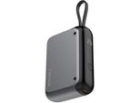 Powerbank 10000Mah, Integriertes USB-C Kabel Grau, 10.000 Mah, Power Delivery 30 Watt