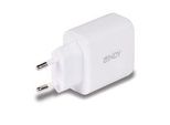 LadegeräT 65 Watt USB-A & C Gan Charger Weiß, 1X USB-A, 1X USB-C Pd 3.0, Gan, Pps
