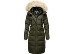 Marikoo Damen Langer Winterjacke Stepp Parka Mit Abnehmbarer Kapuze Schneesternchen