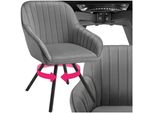 Tectake® Drehbarer Armlehnstuhl , Gepolstert, In Samtoptik, 360° Drehbar, Schlanke Stahlbeine, 58 X 58 X 82 Cm