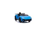 Es-Toys Kinder Elektroauto Lamborghini Huracan Eva-Reifen Scheinwerfer Bluetooth Blau
