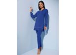 Hausanzug FEEL GOOD, Damen, Gr. 36/38, blau (royalblau), 62% Viskose, 33% Modal, 5% Elasthan, Homewear-Sets Hausanzug