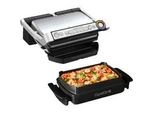 Optigrill+ Snacking & Baking GC714D, Kontaktgrill Silber/Schwarz, 2.000 Watt, Mit Backschale