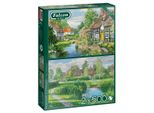 Falcon Puzzle Case Sulle Rive Del Fiume 2X500 Pezzi