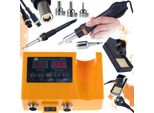 Rosfix Stazione Di Saldatura 2 In 1 (Aria Calda E 900M) Orange Husky OH660 Electric S Series + Blue Lark 80W BL80W Iron Saldatore Con Set Di Accessori