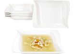 Set Di 6 Piatti Fondi In Avorio Porcellana 6 Persone Piatti Profondi Pasta Avorio Bianco