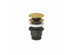 Kludi PUSH-OPEN Ablaufgarnitur G 1 1/4 FüR Waschtisch Mit ÜBerlauf Brushed Gold, 10426N0-00 10426N0-00