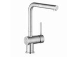 Kludi L Steel SpüLtisch-Einhandmischer Herausziehbarer Auslauf Edelstahl, 45851F877 45851F877