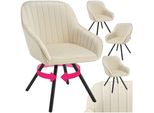 Tectake® Drehbarer Armlehnstuhl , Gepolstert, In Samtoptik, 360° Drehbar, Schlanke Stahlbeine, 58 X 58 X 82 Cm