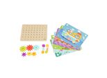 Tooky Toy Holzspielzeug TK352 Zahnräderspiel 19 teilig, Steckspiel, Motorikspiel bunt