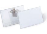 Durable Portanome 54X90 Mm Con Combi Clip Conf. 50 Pezzi, 50 Pezzi, Trasparente, 810119