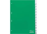 Durable Divisorio A4 12 Tasti 1-12 Termosaldati Con Indice, Verde, 621005