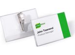 Durable Portanome 54X90 Mm Con Clip A Coccodrillo, 25 Pezzi, Trasparente, 811119