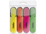 Evidenziatore Kores "Bright Liner"", Confezione Da 4 Pz"