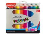 Matita Colorata Triangolare Maped Color'peps, Astuccio In Metallo Da 24 Pz