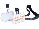 Durable Portanome Click Fold 54X90 Mm In Pp Con Cordoncino In Tessuto 20, 10 Pezzi, Trasparente, 821719