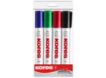 Marcatore Per Lavagna Bianca E Lavagna A Fogli Mobili Kores "K Marker"", Confezione Da 4 Pz"