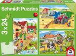Schmidt Spiele Schmidt Spiele Puzzle Per Bambini Sulla Fattoria, 3X24 Pezzi