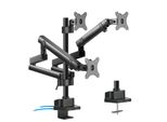 Supporto Per Monitor A 3 Vie Con Molla A Gas Supporto Per Monitor A Braccio Vesa 75X75 100X100 17-27" Per 3 Monitor + 2X Usb 3.0"