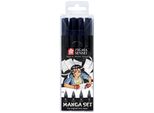 Set Manga Sakura POPIGSEN4 Sakura Pigma Sensei, Confezione Da 4 Pezzi, Nero