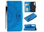 Huawei P30 Custodia Del Telefono Cellulare Flip Case Cover Bumper Custodia Del Telefono Cellulare Mandala Blue