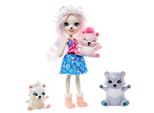 Set Famiglia Enchantimals, Bambola Orso Polare Pristina (15,24 Cm) Con 3 Figure Di Animali